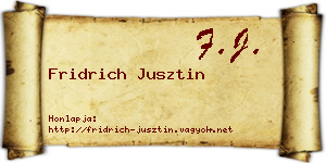 Fridrich Jusztin névjegykártya